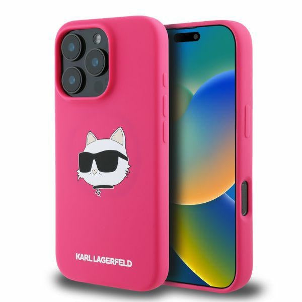 Karl Lagerfeld - MagSafe - iPhone 16 Pro Max - Fuchsia Karl&Choupette Head