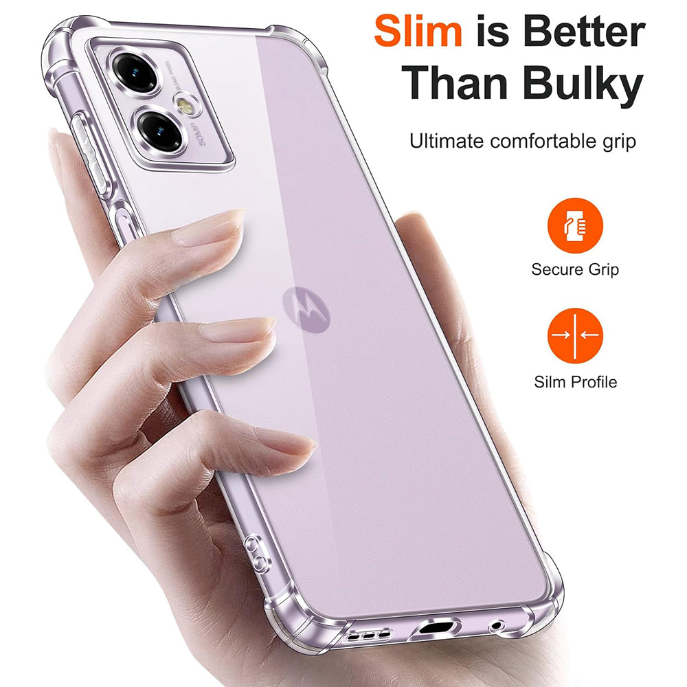 Shockproof Clear Silicone - Motorola Moto G14 - Clear