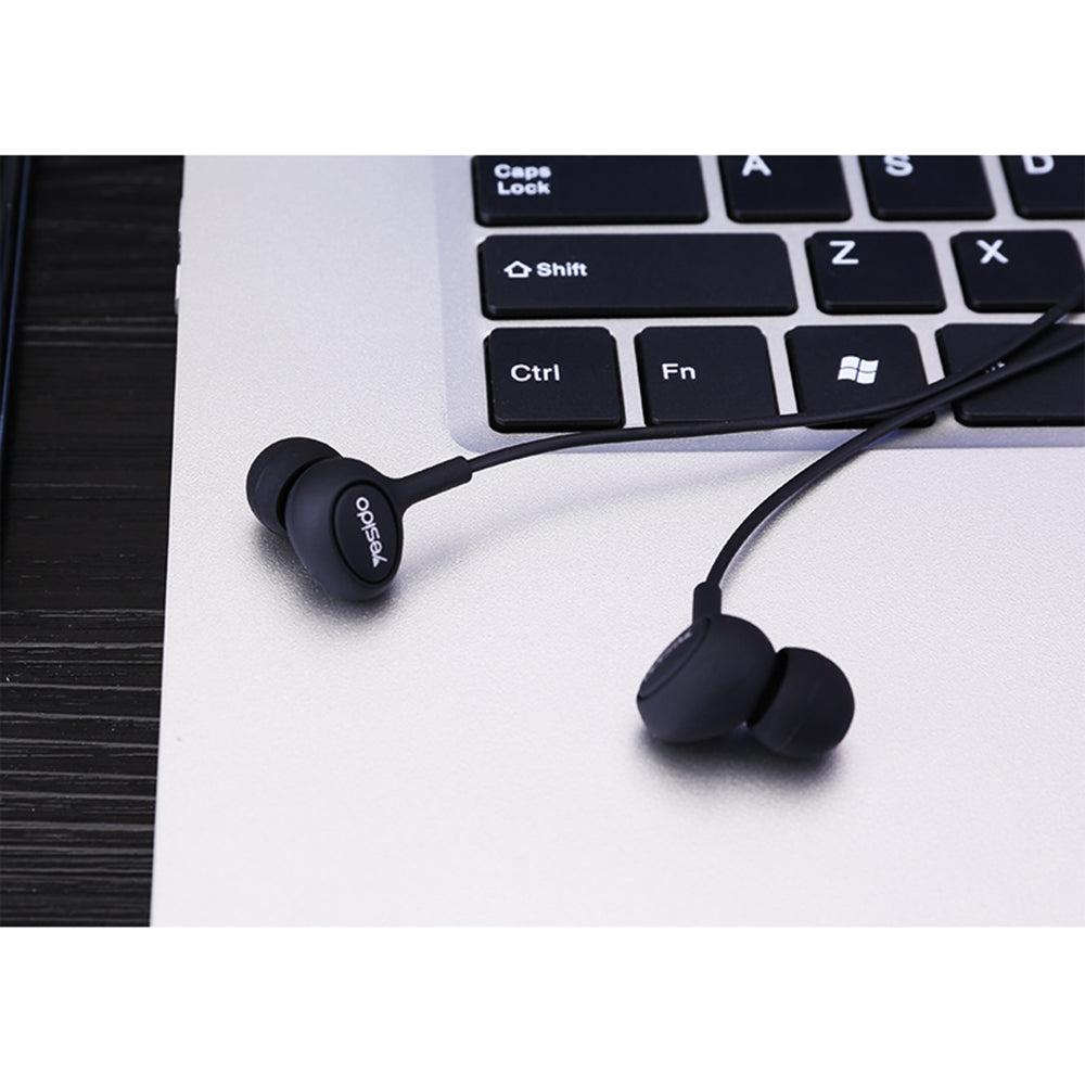 Stereo Earphones (YH13) - 3.5mm, Microphone, 1.2m - Black
