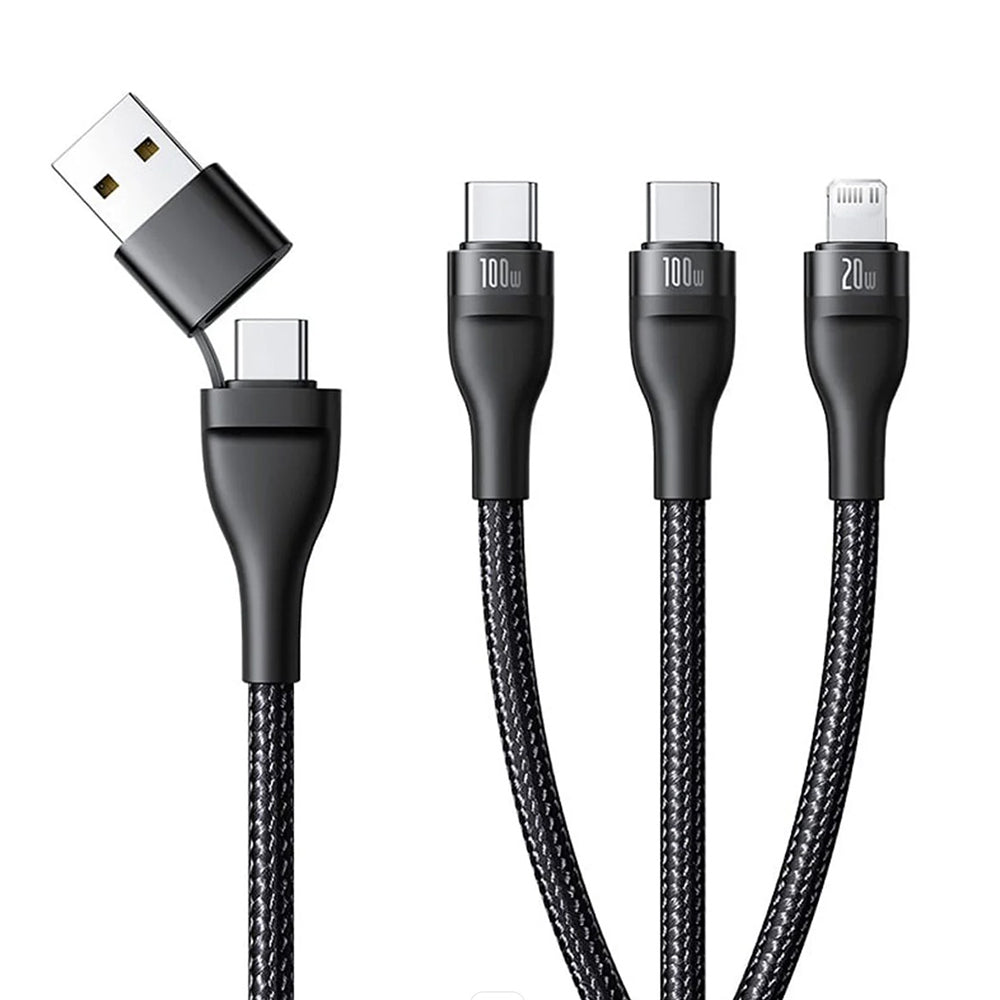 Baseus Flash Series 3 Fast Charge Cable USB/USB-C to Lightning/2xUSB-C 100W