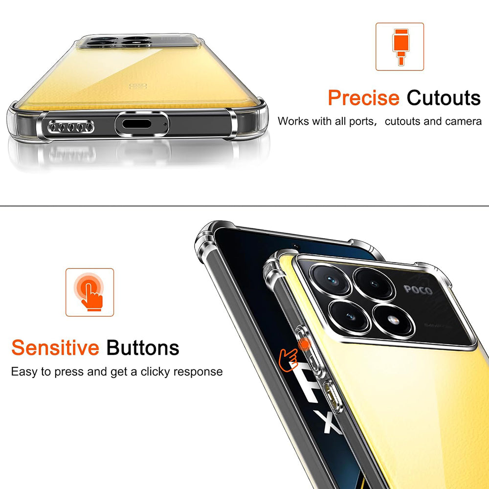 Shockproof Clear Silicone - Xiaomi Poco X6 Pro - Clear