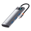 Baseus - Docking - Type-C to HDMI 4K@60Hz, 3 x USB, Type-C, SD, TF - Space Grey