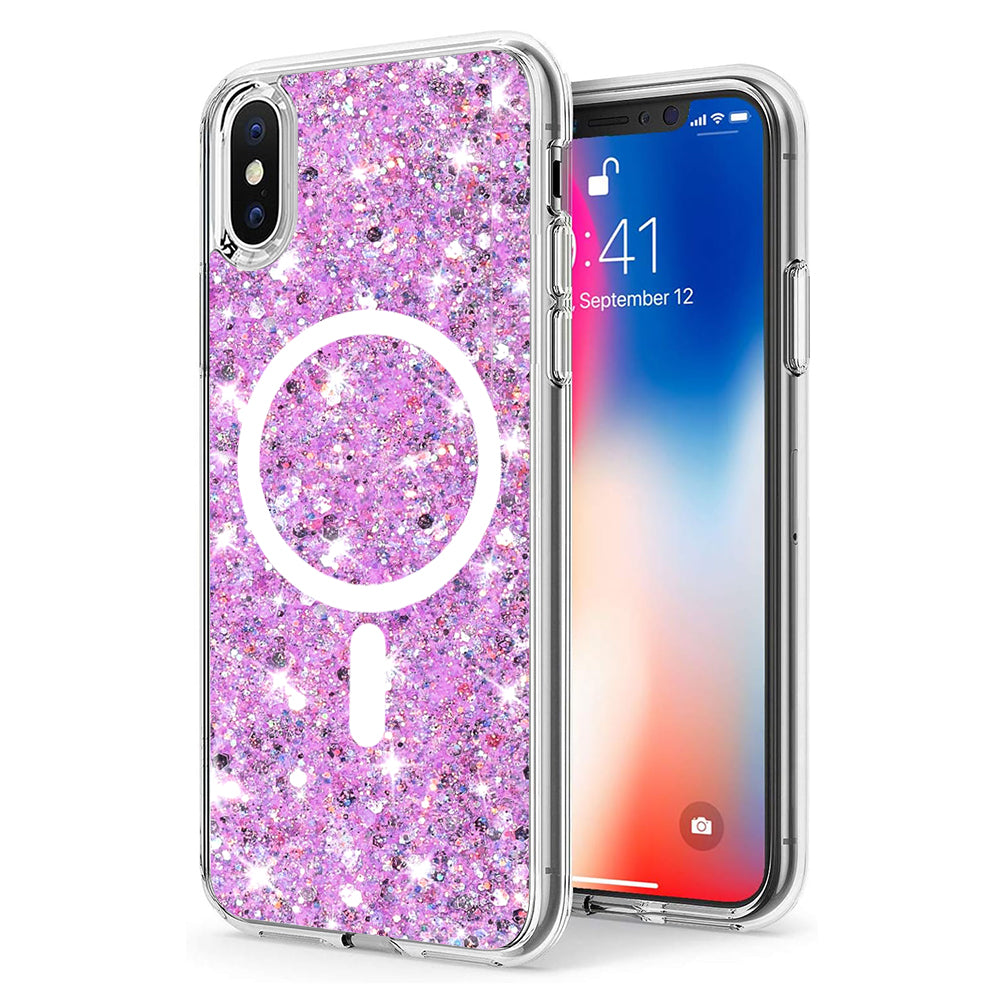 Sparkly Glitter MagSafe Case - iPhone X/XS - Magenta