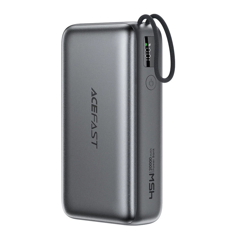 Acefast M34 Power Bank 20000mAh 45W PD με Τηλεσκοπικό Καλώδιο Type-C - Gray