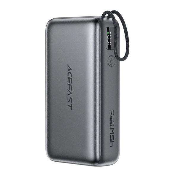 Acefast M34 Power Bank 20000mAh 45W PD με Τηλεσκοπικό Καλώδιο Type-C - Gray