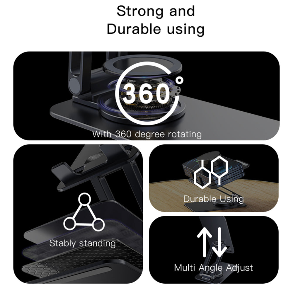 Yesido - Desk Holder - Phone, Tablet, Foldable, Aluminum Alloy - Grey