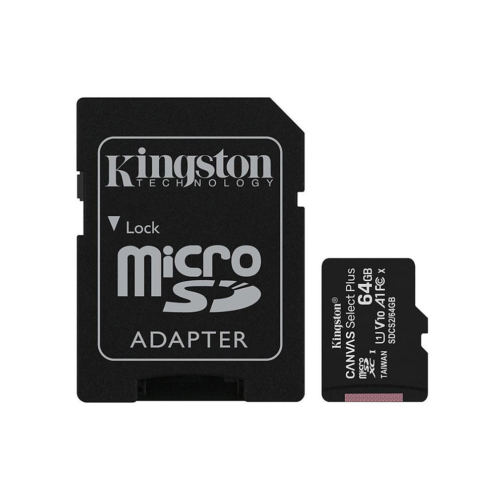 Kingston - Memory Card Canvas Select Plus - 64GB, Class 10 / UHS-1 U3 - Black