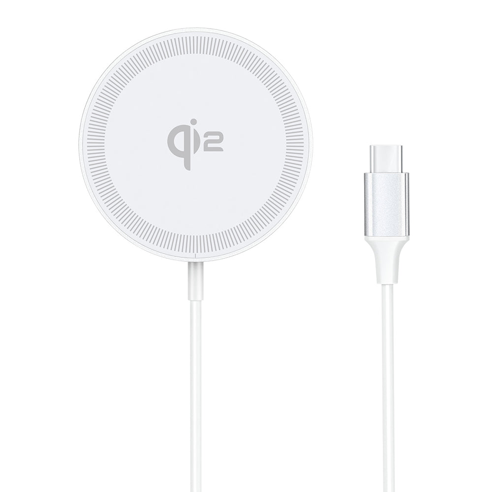 Duzzona - Magnetic Wireless Charger - Fast Charging Qi2, 15W, for iPhone - White