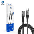 Lito - Data / Charging Cable USB-C to USB-C 60W 1M Black Braided LD08