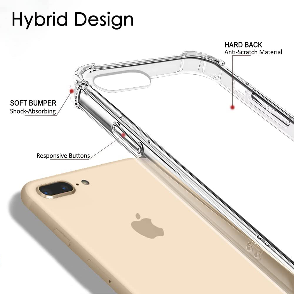 Shockproof Clear Silicone - iPhone 7 Plus/8 Plus - Clear