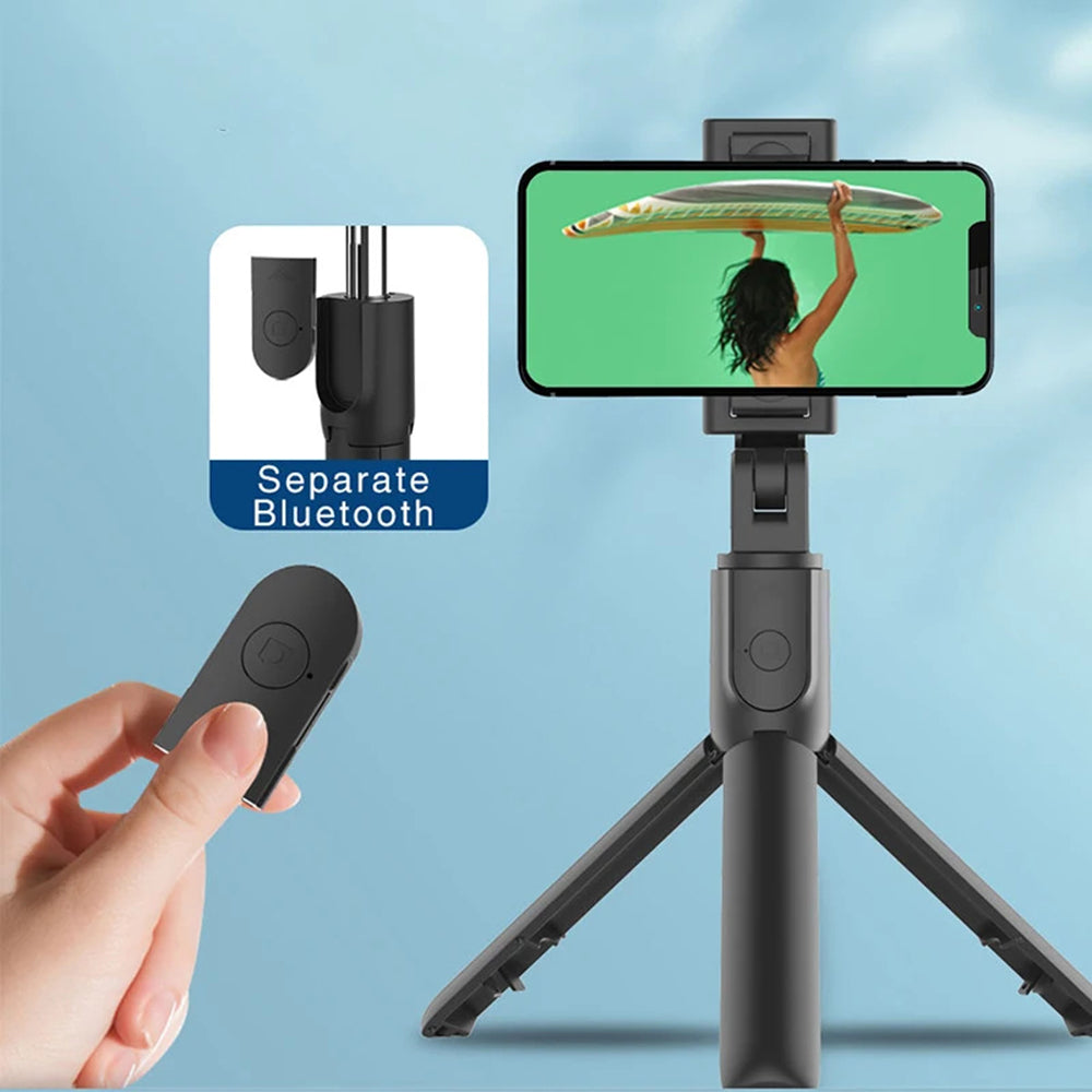 Selfie Stick (S05) - Tripod, Bluetooth Remote, 100cm - Black
