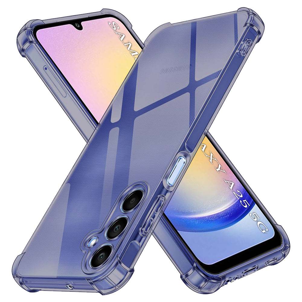 Shockproof Clear Silicone - Samsung Galaxy A25 5G - Smoke Black
