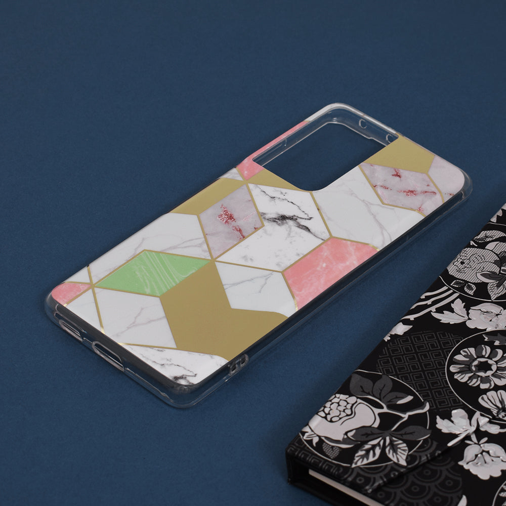 Marble Series Case - Samsung Galaxy S21 Ultra - Purple Hex