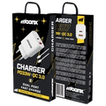 MOONX wall charger MC07 PD 33W 1xUSB-C + 1xUSB QC3.0 + cable USB-C - USB-C White