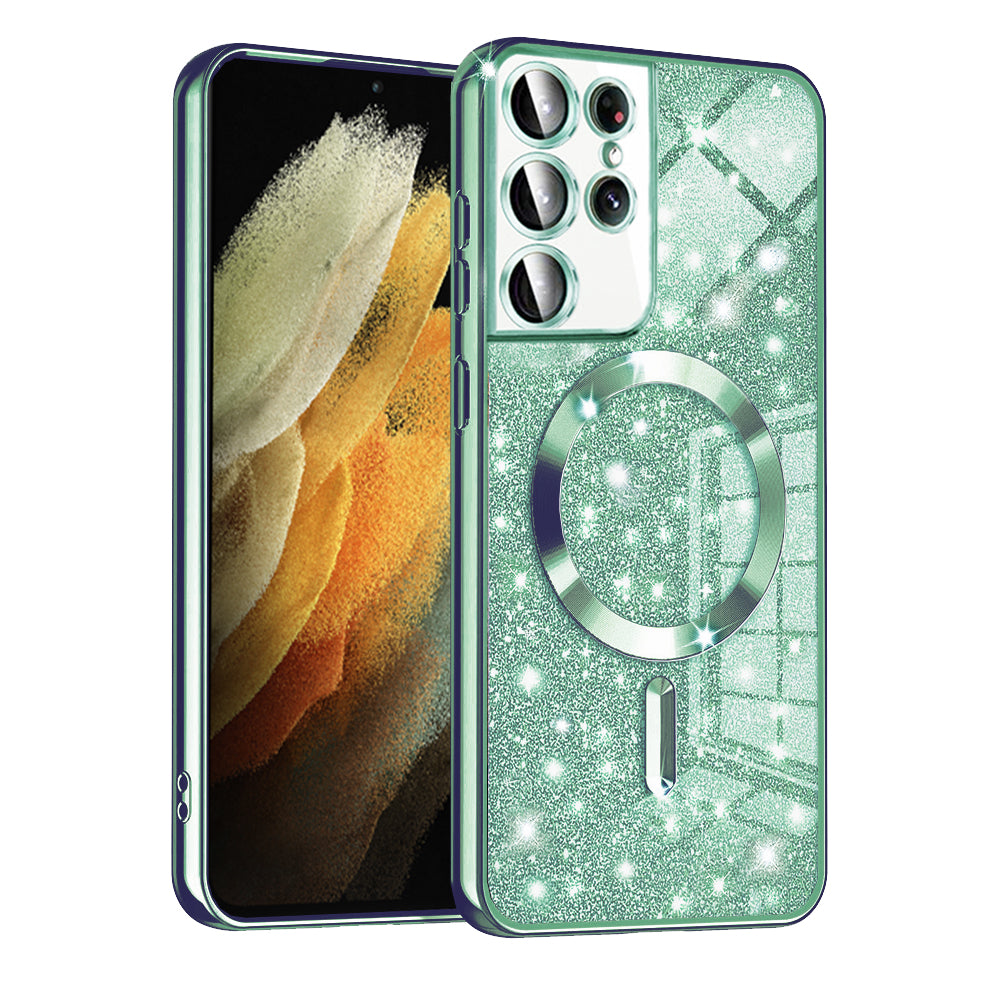 Luxury Glitter MagSafe - Samsung Galaxy S21 Ultra 5G - Light Green