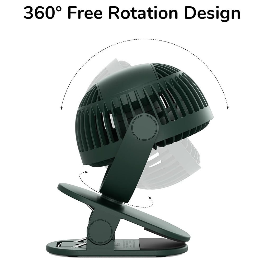 JisuLife - Premium Mini Clip Fan Life1 - Portable, 4000mAh - Green
