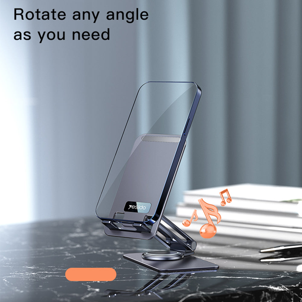 Yesido - Desk Holder - Phone, Tablet, Foldable, Aluminum Alloy - Grey
