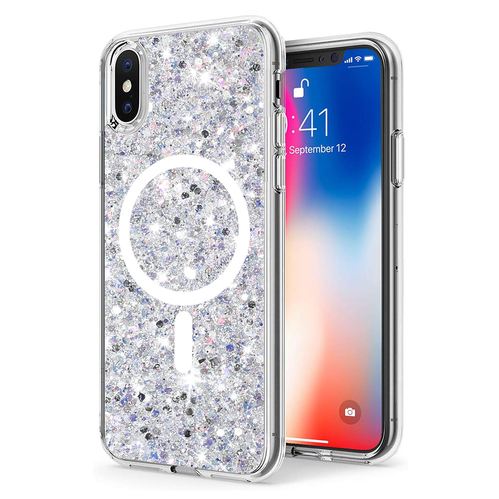Sparkly Glitter MagSafe Case - iPhone X/XS - White