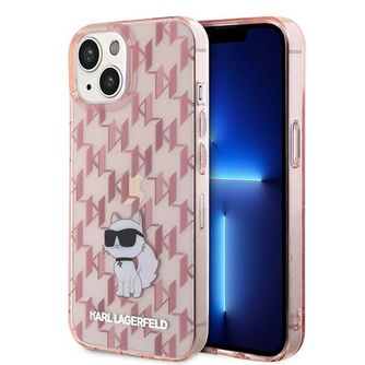 KARL LAGERFELD case IPHONE 15 KLHCP15SHNCMKLP Monogram pink