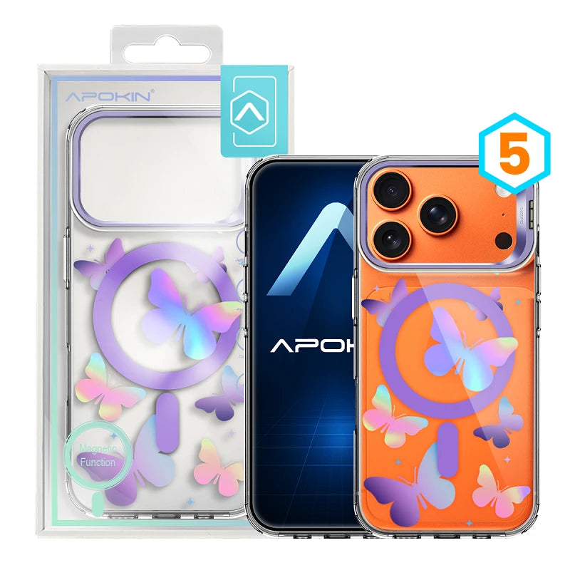 Metallic Iridescent MagSafe Case with Designs for iPhone 17 - Color : 5