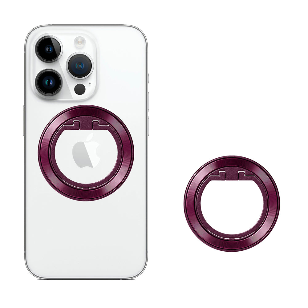 MagSafe Phone Ring (MPR2) - Round Shape, Aluminium Alloy - Burgundy