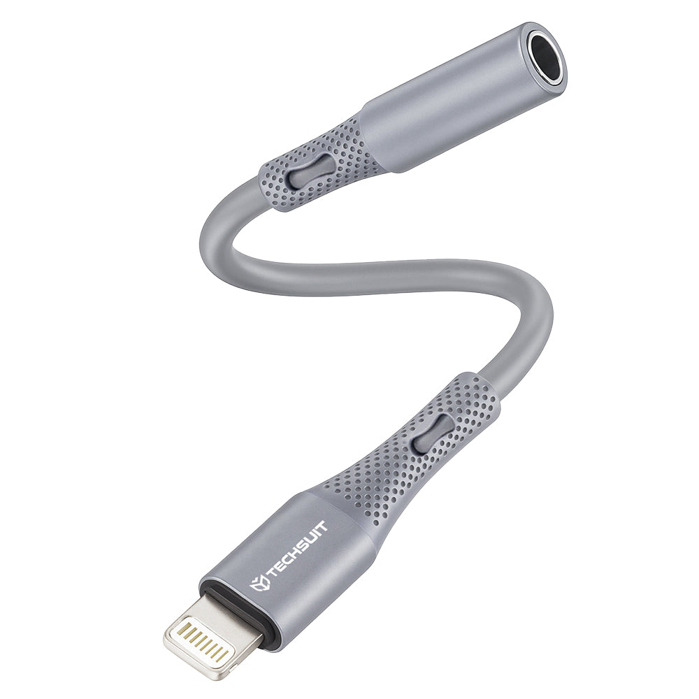 Premium Adapter - Lightning to 3.5mm Jack, Hi-Fi Quality, Silica Gel - Gray