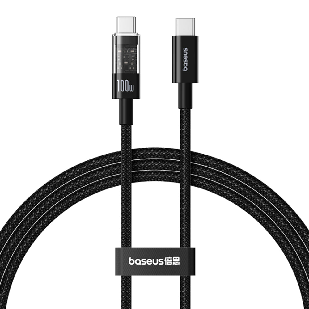Baseus - Type-C to Type-C, Super Fast Charging 100W, 2m - Cluster Black