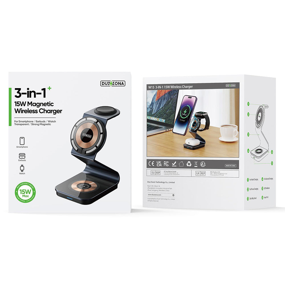 Wireless Charging Station 3in1 (W15) - MagSafe, for iPhone, Watch, AirPods