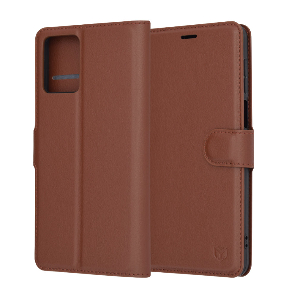 Leather Folio - Motorola Moto G54 - Brown