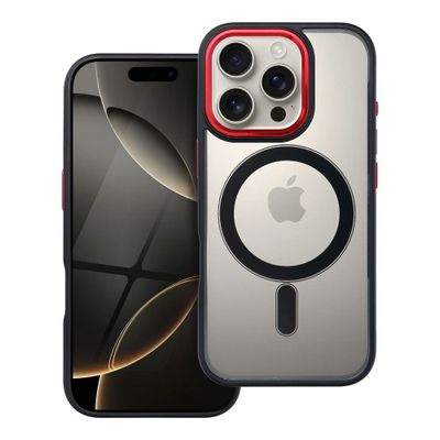 COLOR EDGE MAG COVER case with MagSafe for IPHONE 16 Pro black red
