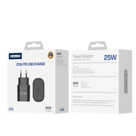 JELLICO wall charger C35 PD 25W 1xUSB-C Black