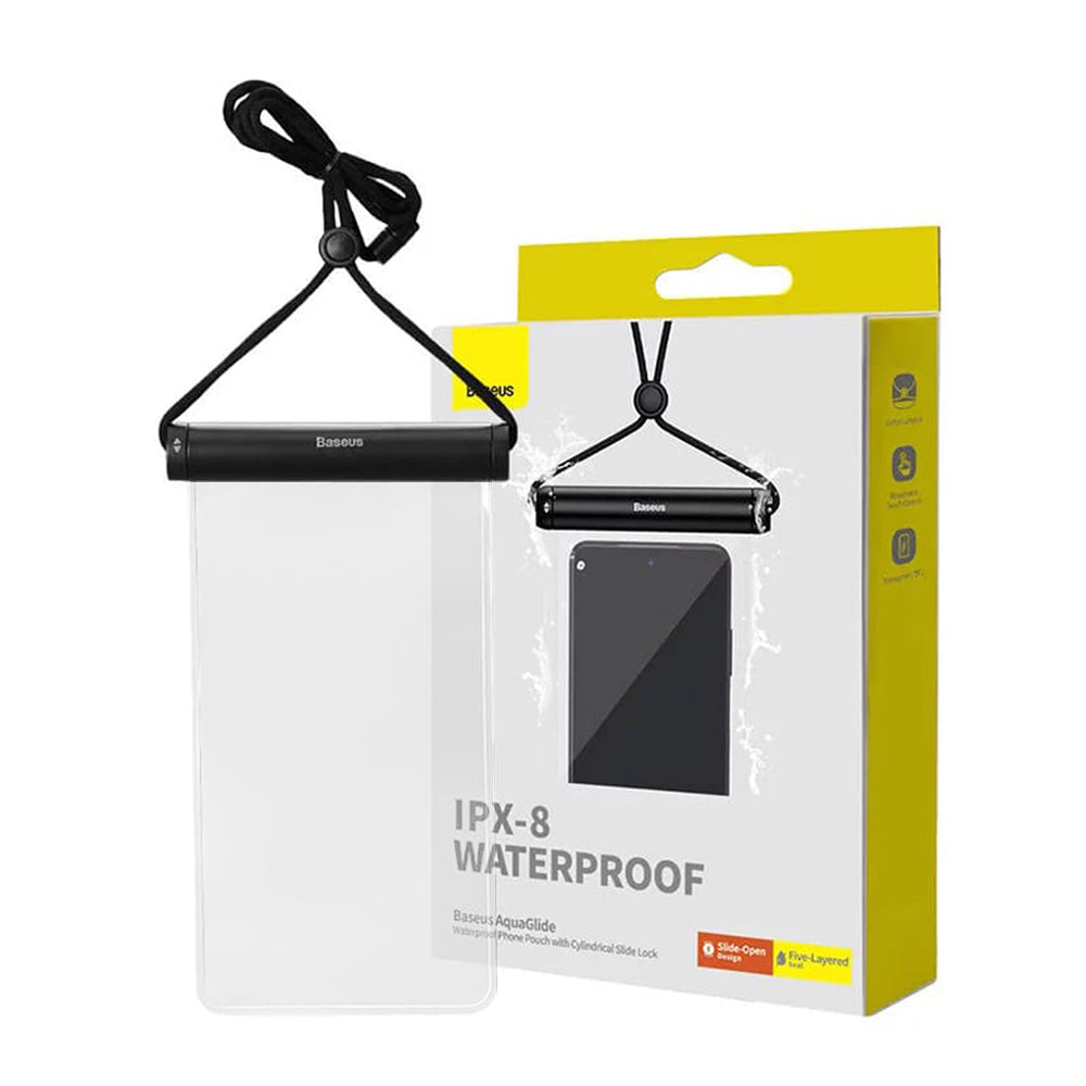Baseus - Waterproof Case - IPX8 for Phone 7.2" - Black