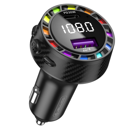JELLICO transmitter FM FM2 PD 30W 1xUSB-C + 1xUSB QC3.0 Black