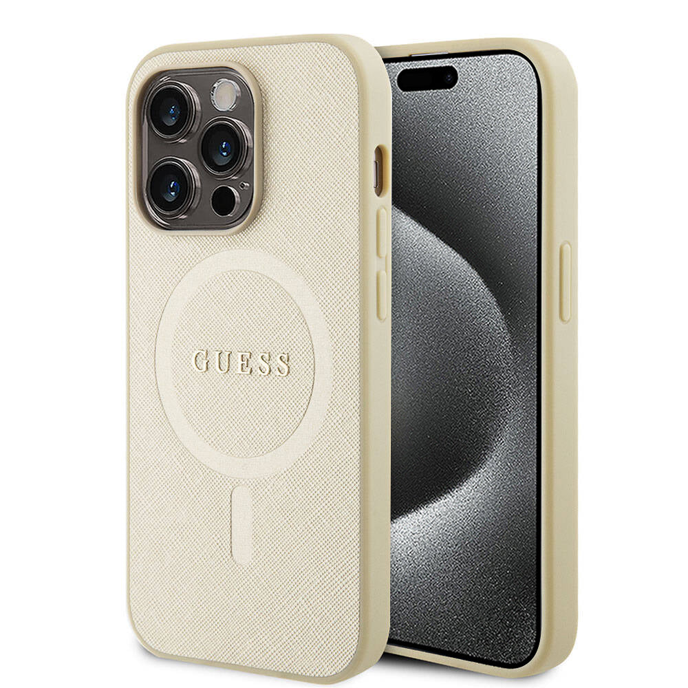 Guess - Saffiano MagSafe - iPhone 15 Pro Max - Gold