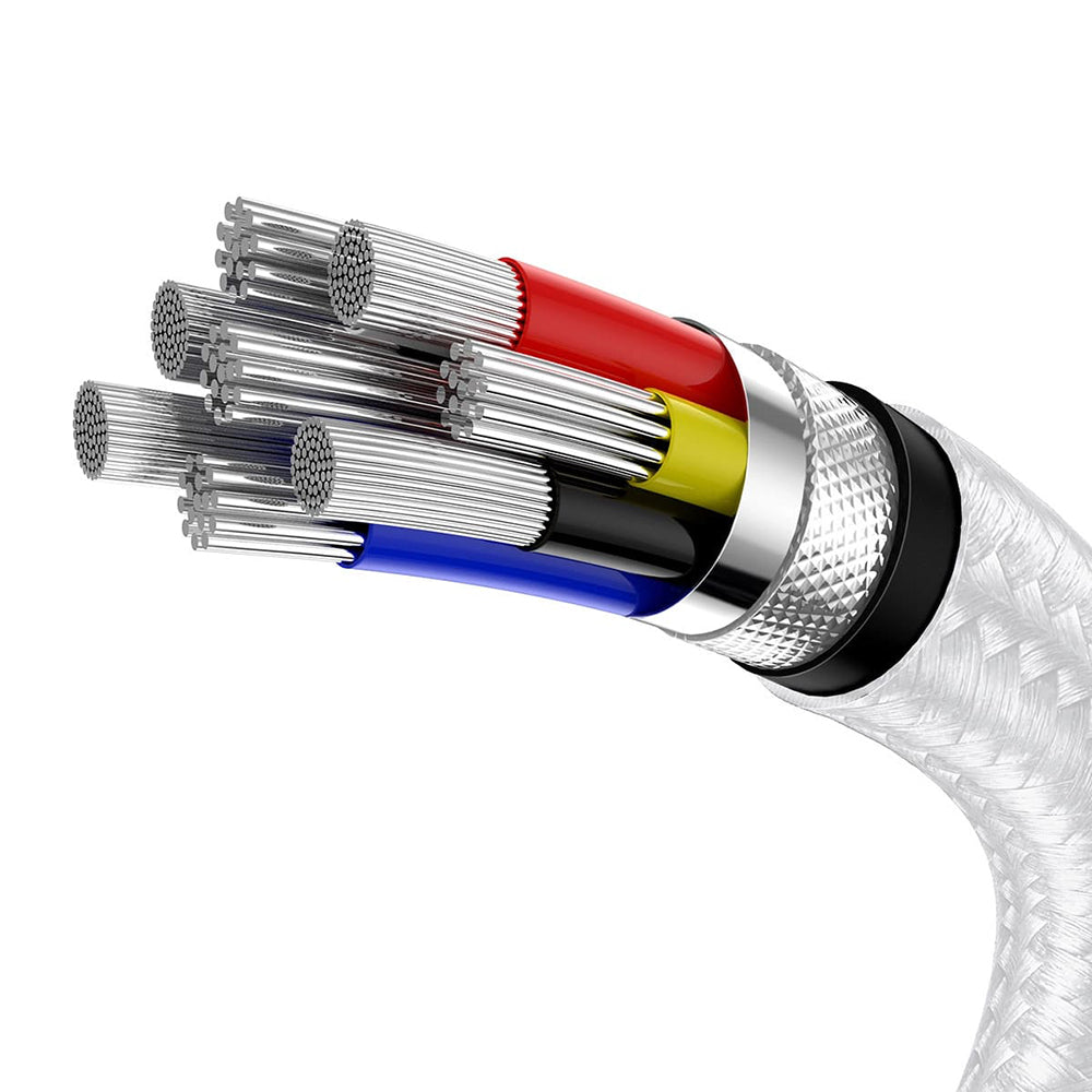 Baseus - Data Cable - Type-C to Type-C, 100W, 480Mbps, 20V, 5A, 1m - White