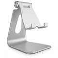 Desk Holder - Folding Feature, Phone, Tablet, max 8" - Silver