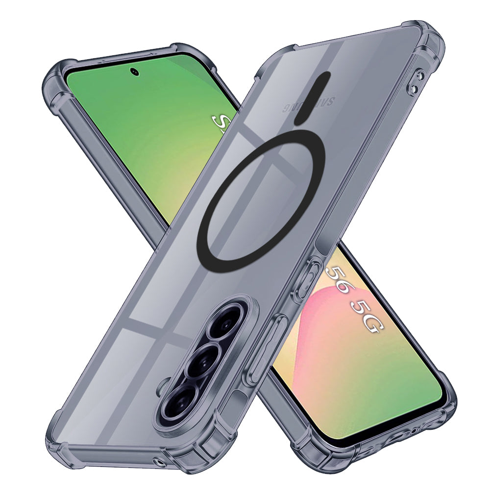 Shockproof Clear Silicone MagSafe - Samsung Galaxy A56 5G - Smoke Black