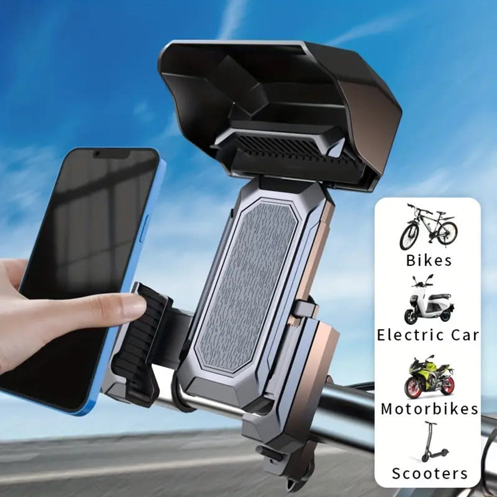 Yesido - Bike Phone Holder - with Rain Cover, Non-Slip Silicone - Black
