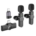 Borofone - (2 pack) Wireless Lavalier Microphones - 2.4Ghz, 70mAh - Black