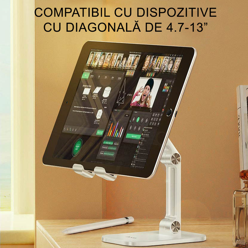 Hoco - Desk Holder - Foldable for Phone, Tablet, 4.7 - 13.0" - Black