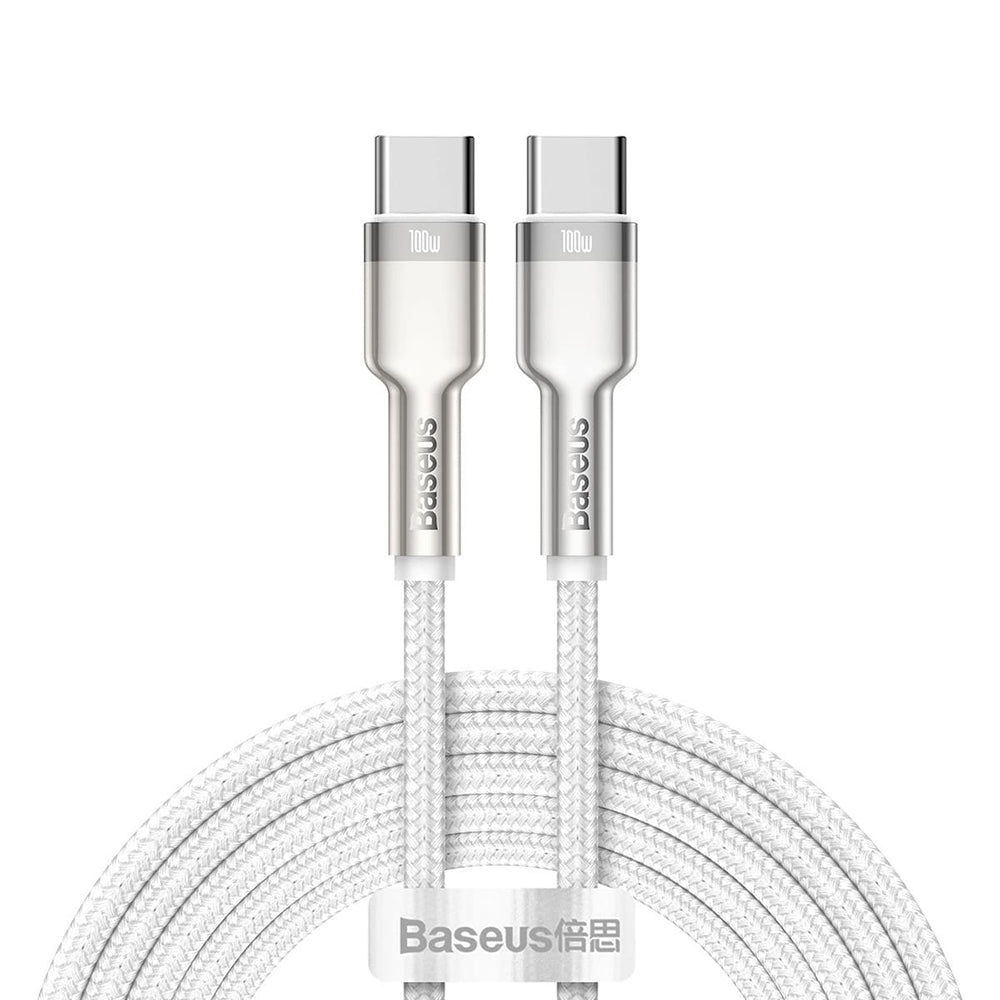 Baseus - Data Cable - Type-C to Type-C, 100W, 480Mbps, 20V, 5A, 1m - White
