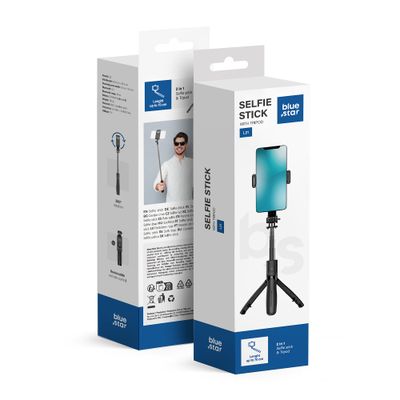 BLUE STAR selfie stick with wireless remote control tripod L21 black