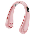 Neck Fan - Portable, USB, Rechargeable, Digital Display - Pink