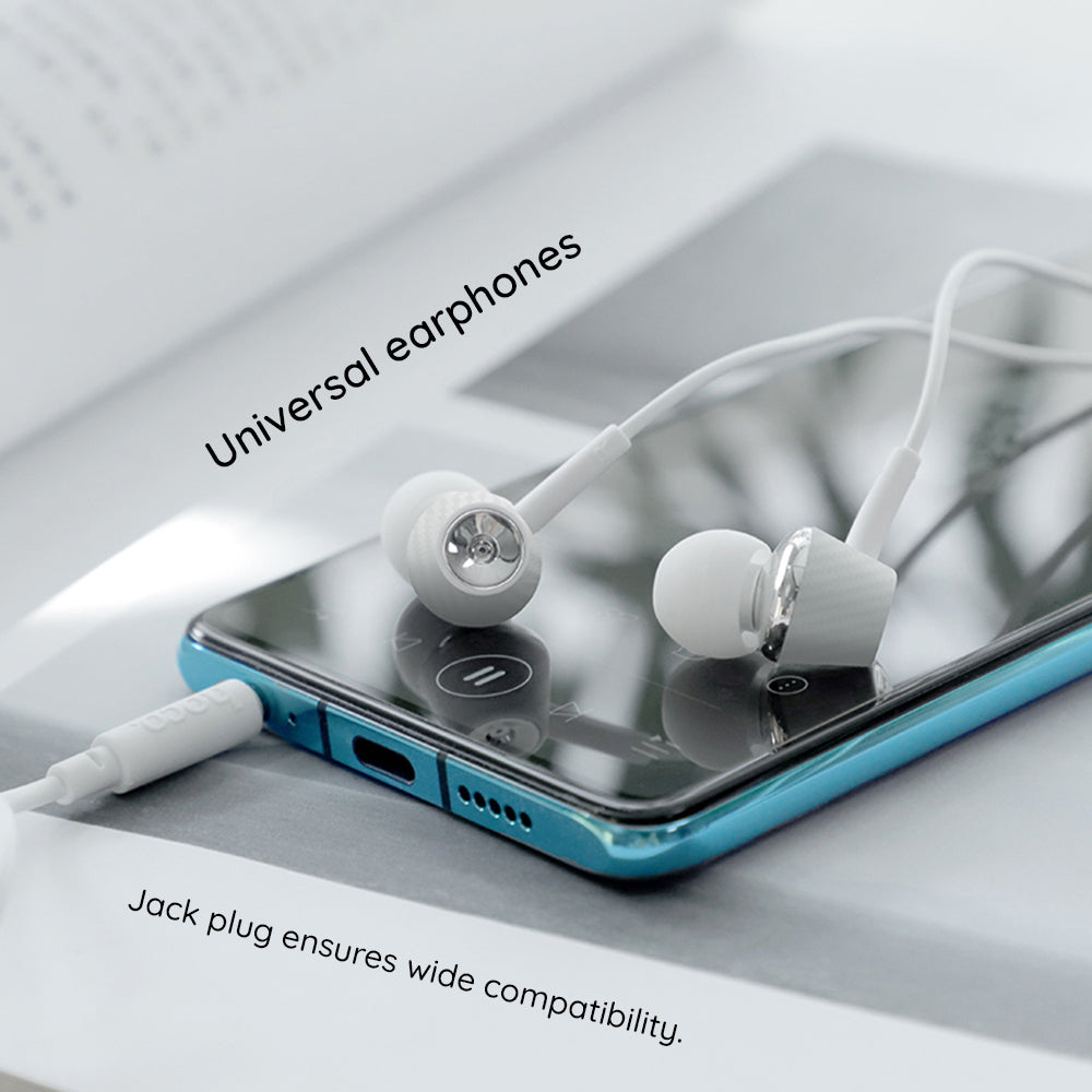 Wired Earphones Graceful - 3.5mm, Microphone, 1.2m - Black