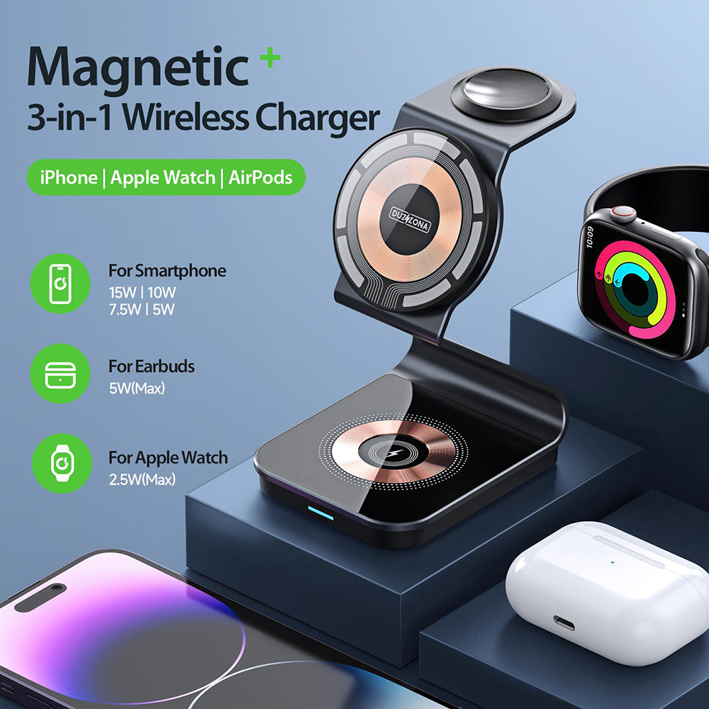 Wireless Charging Station 3in1 (W15) - MagSafe, for iPhone, Watch, AirPods