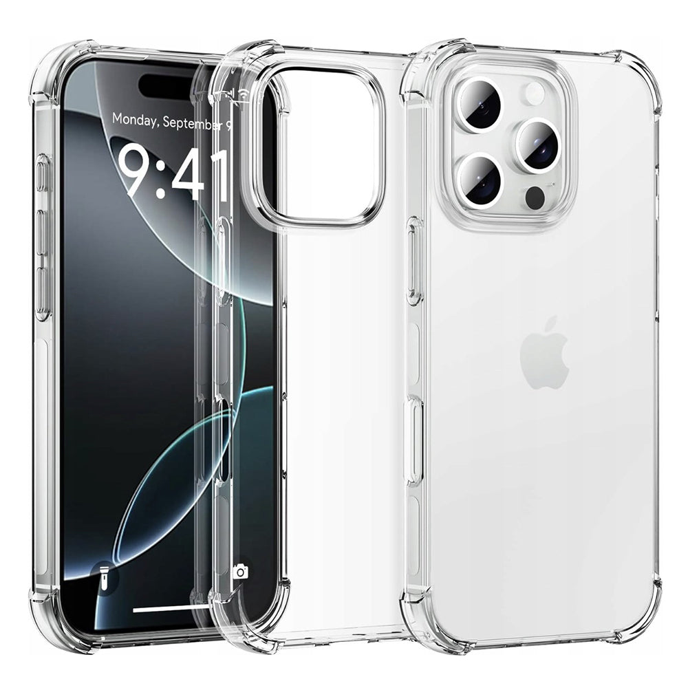 Shockproof Clear Silicone [Big Lens Hole] - iPhone 16 Pro - Clear