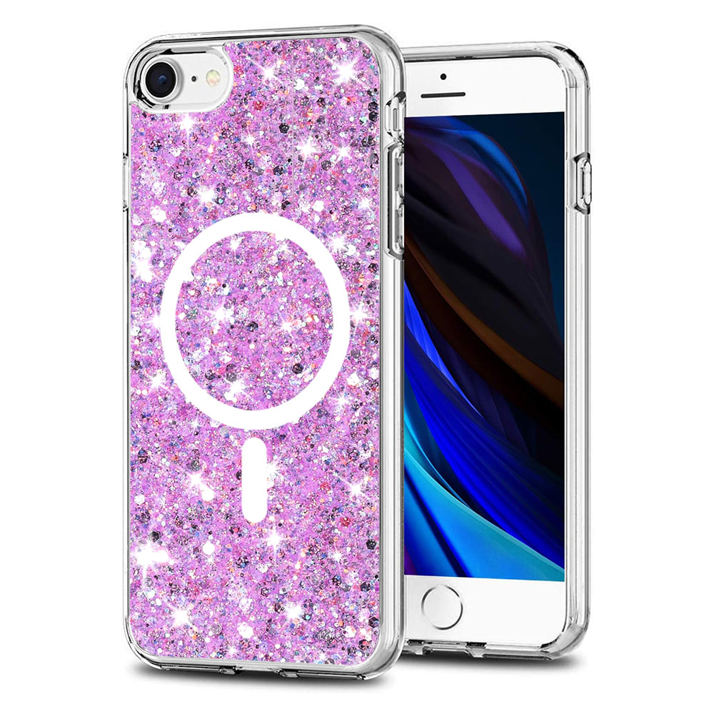 Sparkly Glitter MagSafe Case - iPhone 7/8/SE 2/SE 3 - Magenta