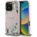 Guess - Grained Flowers MagSafe - iPhone 16 Pro - Pink