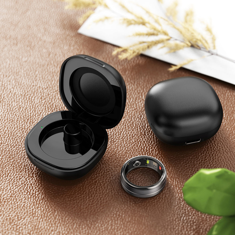 Smart Ring - Monitor Heart Rate, Pedometer, Oxygen Saturation - Black