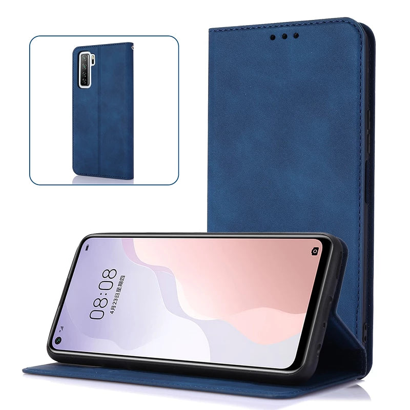 Cover Case with Card Holder Xiaomi Redmi 12C Leatherette - 4 Colors - Color : Blue